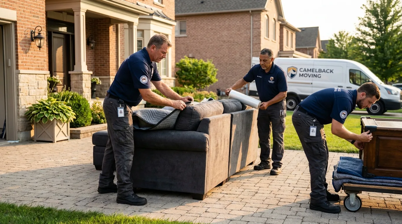 Large estate moving crew wrapping furniture in Mount Rainier, MD